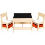 EcoToys sada nábytku stůl + 2 židle s úložnými boxy a křídovou tabulí – Hledejceny.cz