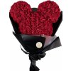 Květina Medvídárek Pugét z růží Mickey - tmavě červený