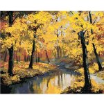 zuty Malování podle čísel Podzimní les a řeka 80 x 100 cm vypnuté plátno na rám – Sleviste.cz