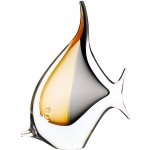Artcristal Bohemia Skleněná ryba TF zlatý topaz a kouřově černá,, 18 cm | České hutní sklo – Zbozi.Blesk.cz