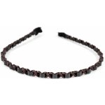 Kovová čelenka s ozdobnou stužkou hnědá – Zboží Dáma