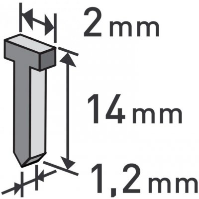 EXTOL PREMIUM hřebíky, balení 1000ks, 14mm, 2,0x0,52x1,2mm – Zboží Mobilmania