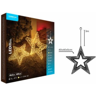 Modee ML-C5001 600LED 40cm velká hvězda vánoční dekorace, teplá IP44 – Hledejceny.cz