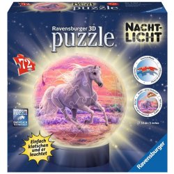 Ravensburger 3D puzzleball svítící Kůň na pláži 72 ks