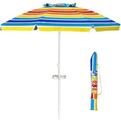 GIANTEX Plážový slunečník B09B538Z97, 220 cm, UPF50+ – Hledejceny.cz