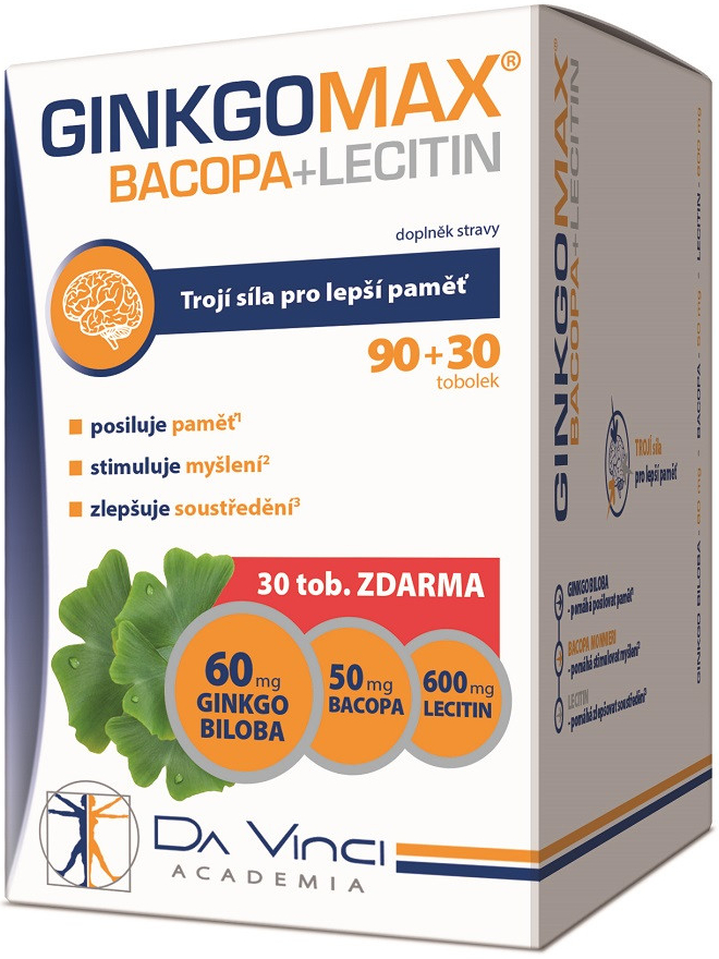 Da Vinci Academia GinkgoMAX+Bacopa+Lecitin 90+30 tobolek