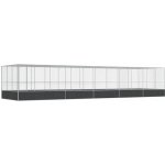 vidaXL Voliéra s nástavbou stříbrná 1139 x 307 x 212 cm ocel – Zbozi.Blesk.cz