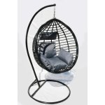 TRENDIE Závěsné křeslo 04 černé s šedou poduškou – Zboží Dáma