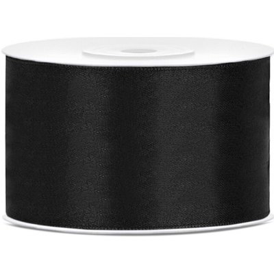 PartyDeco PartyDeco Saténová stuha - černá 38 mm/25 m – Sleviste.cz