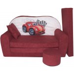 Fimex Rozkládací dětská pohovka s bobkem a polštářkem Cars Bordó – Zbozi.Blesk.cz