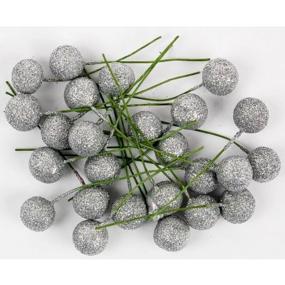 FANDY Cesmína dekorace 12 cm stříbrné glitter – Hledejceny.cz