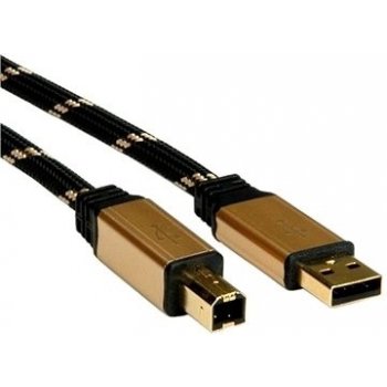 Roline 11.02.8803 Gold USB 2.0 kabel A-B, 3m