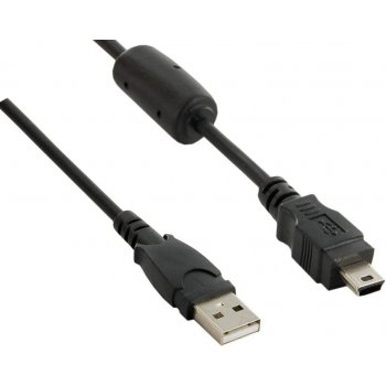 4World 06275 USB A M mini USB M 5pin 1.5m, černý