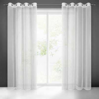 EUROFIRANY ZÁCLONA NA KROUŽCÍCH PILAR 140X250 CM BÍLÁ – Hledejceny.cz