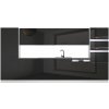 Kuchyňská linka Belini NAOMI Premium Full Version 360 cm černý lesk s pracovní deskou