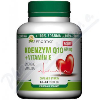 BioPharma Koenzym Q10 Forte 60 mg + Vitamín E 120 kapslí