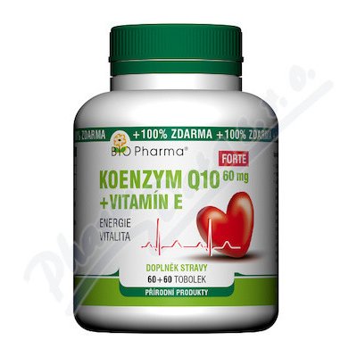 Koenzym Q10 Forte 60mg+Vit.E tob.60+60 Bio-Pharma