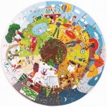 Bigjigs Toys Kulaté podlahové puzzle Čtyří roční období 50 dílků – Zboží Dáma