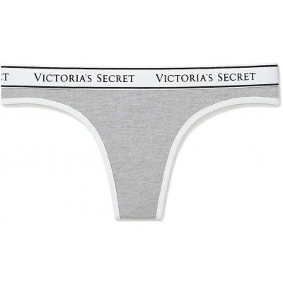 Victoria Secret Tanga Bavlněné Kalhotky šedé – Sleviste.cz