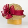Klobouk Dámský klobouk zdobený sinamay červená