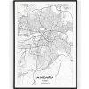 Plakát Plakát / Obraz Mapa Ankara 61 x 91,5 cm Napnuté plátno na dřevěném rámu