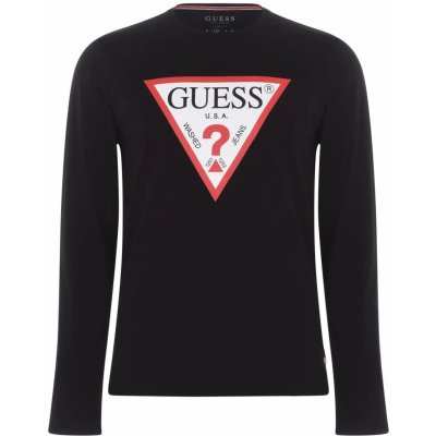 Guess pánské triko Long Sleeve OriGinal černé – Zboží Mobilmania