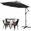 Zahradní slunečník SWANEW 3,5m slunečník UV40+ Camping Pendulum Umbrella Pavilion Garden Umbrella Šedá
