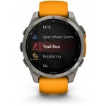 Garmin Fenix 8 AMOLED 47mm Sapphire Titanium Graphite/Orange 010-02904-11 – Zboží Živě