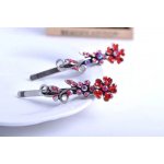 B-TOP Sada sponek do vlasů s kamínky Plant - červená/ růžová – Zboží Dáma
