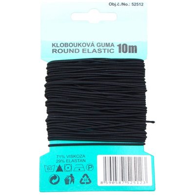 Klobouková guma 1,2mm/10m barva 7001 černá – Zboží Mobilmania