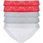 Esmara Dámské krajkové kalhotky 5 kusů červená šedá bílá – Zboží Mobilmania