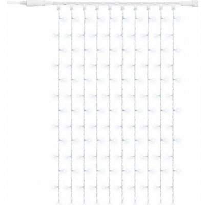 DECOLED Easy Fix LED světelný závěs venkovní 100 × 150 cm, ledově bílá, 150 diod, bílý kabel IP67, prodlužovací – Hledejceny.cz