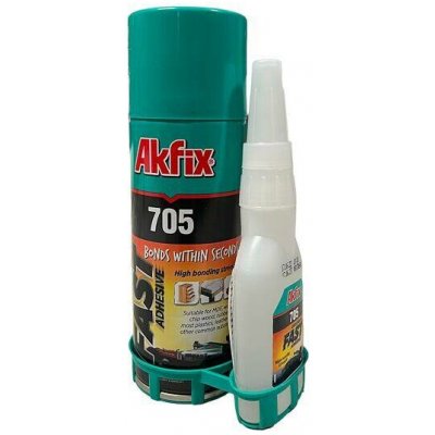 Sekundové lepidlo 65g a aktivátor 200ml - Akfix 705 – Hledejceny.cz