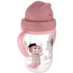 Canpol Babies nevylévací hrníček se slámkou a závažím Bonjour Paris růžový 270 ml – Zboží Mobilmania