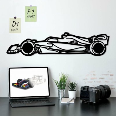 Dřevěná nálepka na zeď - Formule F1