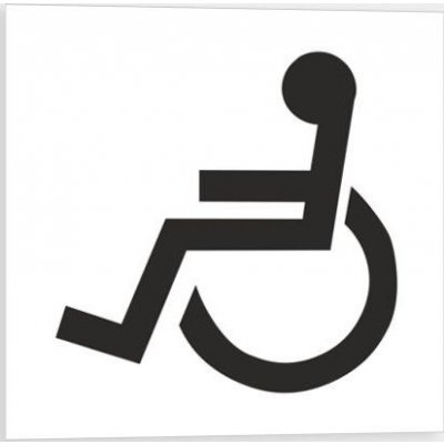 Traiva s.r.o Invalida - vozíčkář - symbol symbol Verze: Plast 92 x 92 mm tl. 0.5 mm - Kód: 03041 – Hledejceny.cz