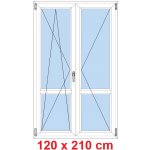 Soft Dvoukřídlé balkonové dveře s příčkou otevíravé a sklopné Černá krupička/Černá krupička 120 x 210 cm – Hledejceny.cz