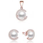 Beneto Pozlacená souprava šperků ze stříbra s pravými perlami AGSET285P-ROSE – Zboží Dáma