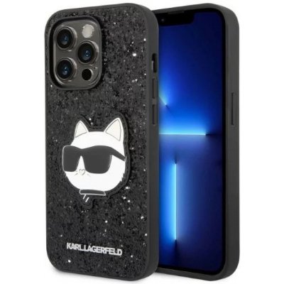 Pouzdro Karl Lagerfeld iPhone 14 Pro Max Glitter Choupette Patch černé – Zboží Mobilmania