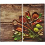 SILVERCREST Skleněná krycí deska na varnou desku, 2 ks (dřevo) – Zboží Mobilmania