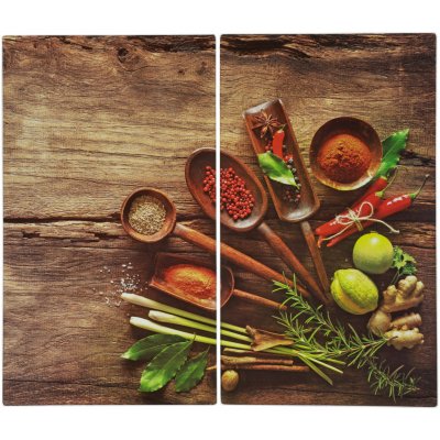 SILVERCREST Skleněná krycí deska na varnou desku, 2 ks (dřevo) – Zboží Mobilmania