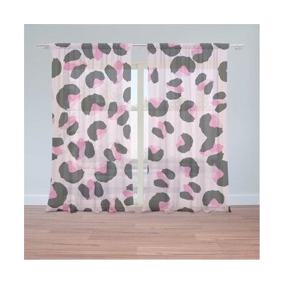 Sablio Záclony Růžový gepard: 2ks 150x250cm – Hledejceny.cz