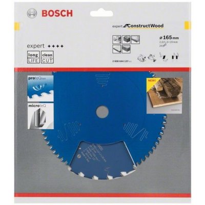 Bosch Professional Pilový kotouč na dřevo Expert for Construct Wood 165x20x2.0mm, 24 zubů – Zboží Mobilmania