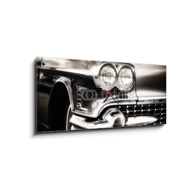 Obraz s hodinami 1D panorama - 120 x 50 cm - American Classic Caddilac Automobile Car. Americký klasický automobil Caddilac. – Zbozi.Blesk.cz
