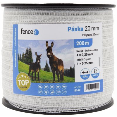 Páska pro elektrický ohradník šířka 20 mm bílá délka 200 m 0 45 Ω/m – Hledejceny.cz