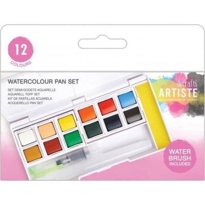 WEST DESIGN Akvarelové barvy Artiste sada (12ks) + vodní štětec – Zboží Mobilmania