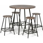 Jídelní/barová sada WELLINGTON ROUND, stůl průměr 90 cm + 4 židle – Sleviste.cz