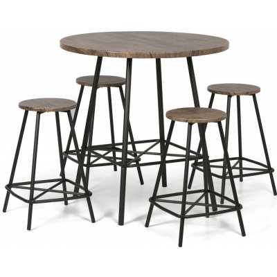 Jídelní/barová sada WELLINGTON ROUND, stůl průměr 90 cm + 4 židle – Sleviste.cz