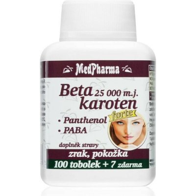 MedPharma Beta karoten 25 000 m.j. + PABA 107 tobolek – Hledejceny.cz