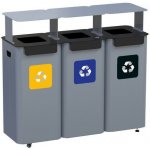 Alda Sada 3 ks kovových venkovních odpadkových košů Modular Hood na tříděný odpad, 3 x 70 l – Zboží Dáma